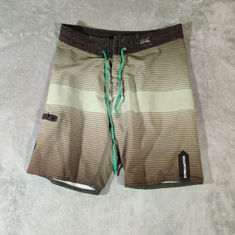 IM Imperial Motion Board Shorts Mens‎ 30 Brown And Turquoise Surf Activewear